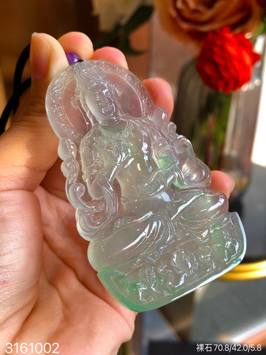 玻璃飘翠观音裸石【3161002】具体价格微信咨询 商品图0
