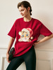 OLrain法式虎头T恤女夏季2022年新款宽松减龄设计感重工圆领上衣 商品缩略图3