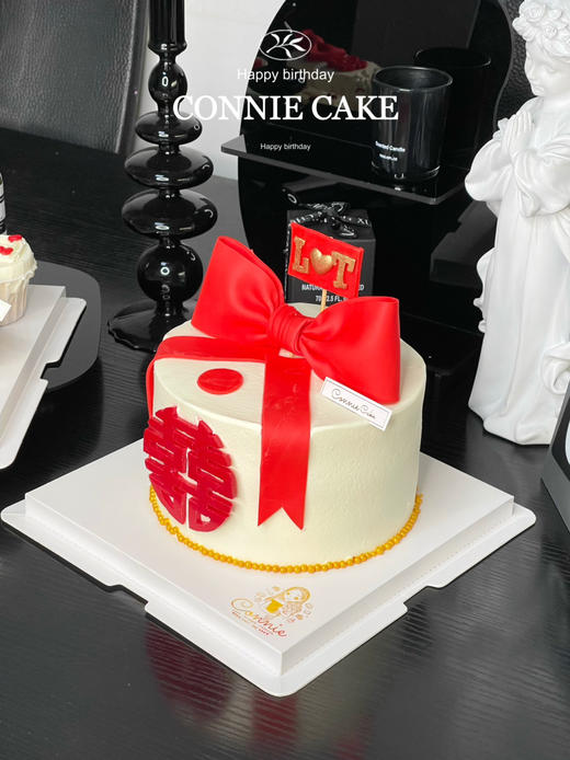 【1396】蝴蝶结订婚蛋糕+杯子组合 商品图4