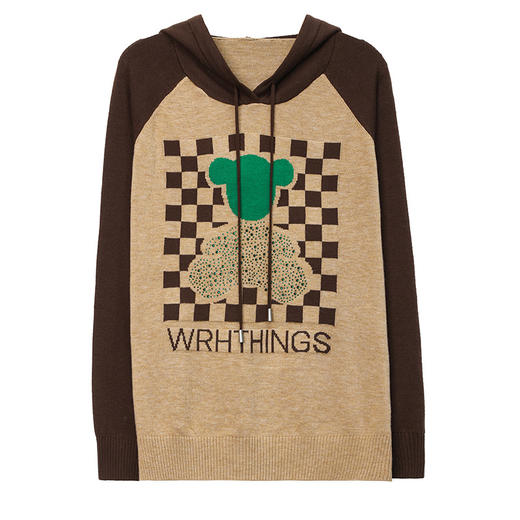 连帽冰丝针织衫卫衣宽松外穿洋气带帽时尚打底衫CC-465 商品图4