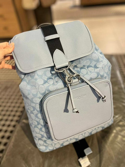 🇺🇸1999包邮！Coach Sullivan 香布雷翻盖抽绳双肩包🔥 商品图3