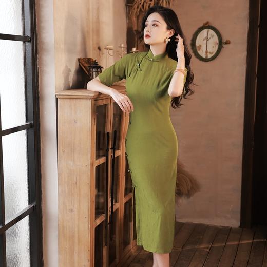 贵气真开襟旗袍长款复古改良款气质民国风YG2151 商品图1