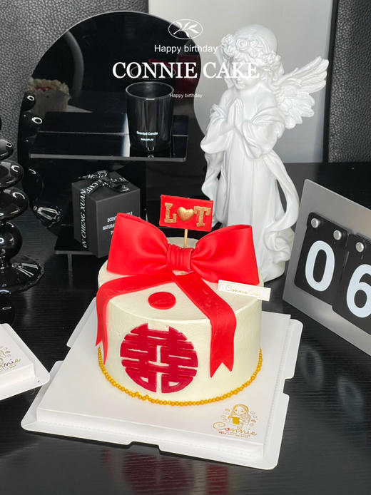 【1396】蝴蝶结订婚蛋糕+杯子组合 商品图1