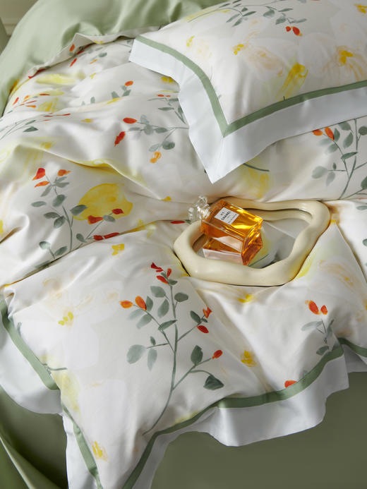 【下架】自然醒天丝棉印花四件套春夏凉感不冰裸睡被套床单LB 商品图5