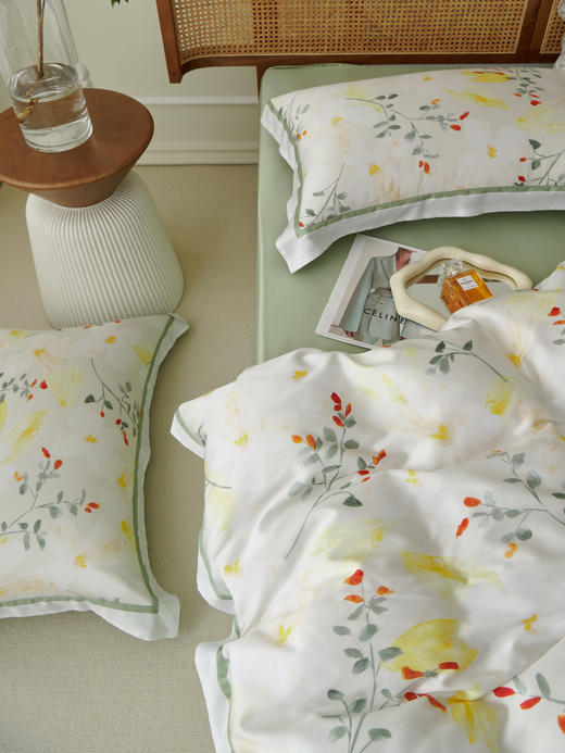 【下架】自然醒天丝棉印花四件套春夏凉感不冰裸睡被套床单LB 商品图8