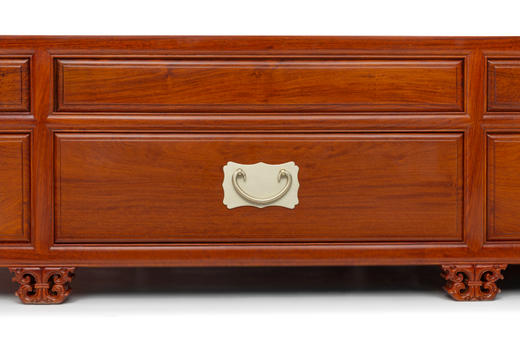 红桥红  家具严选  缅甸花梨（大果紫檀）【180曲尺弯背素面 高低床】 商品图4