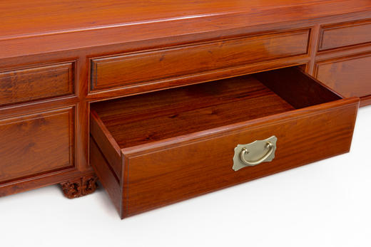 红桥红  家具严选  缅甸花梨（大果紫檀）【180曲尺弯背素面 高低床】 商品图5