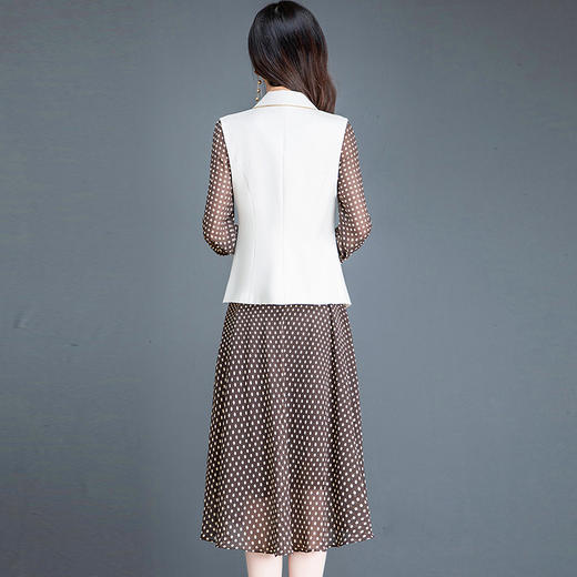 优雅修身，圆点连衣裙马甲两件套QYM--237732 商品图2