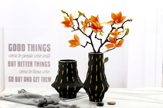 现代简约-鳄鱼纹路-玻璃花瓶 商品图0