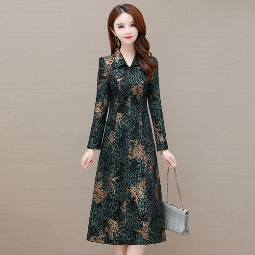 新款韩版修身气质优雅洋气妈妈裙MZ-AH22A1457 商品图8