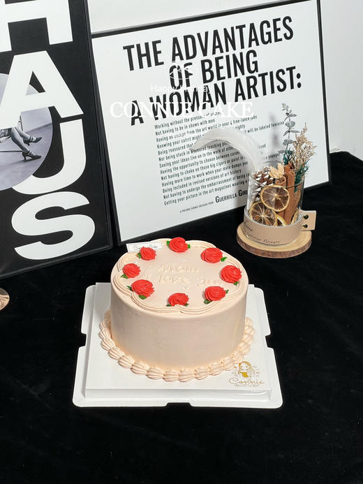 【1397】复古风粉色系裱花mom i love 商品图1