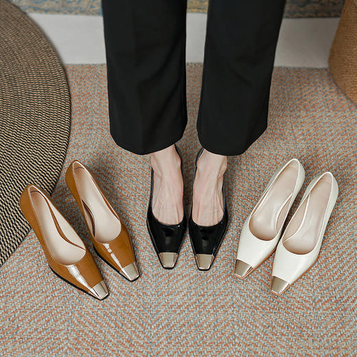 法式小众，金属方头单鞋WXJ245 商品图7