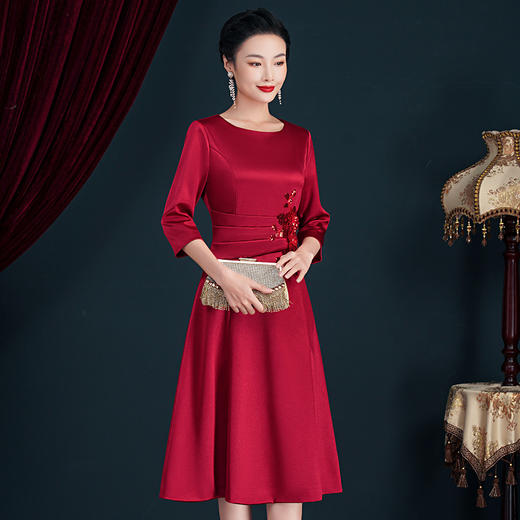 喜婆婆婚宴装晚礼服小个子高贵婚礼旗袍年轻洋气JY-ZS5248 商品图1