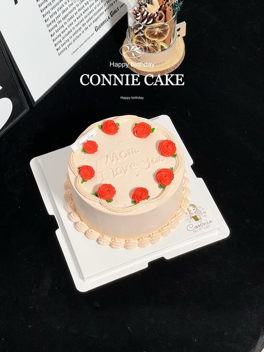 【1397】复古风粉色系裱花mom i love 商品图3