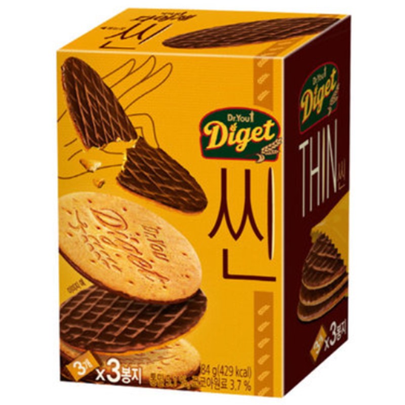 好丽友薄麦巧克力饼干84g오리온 씬