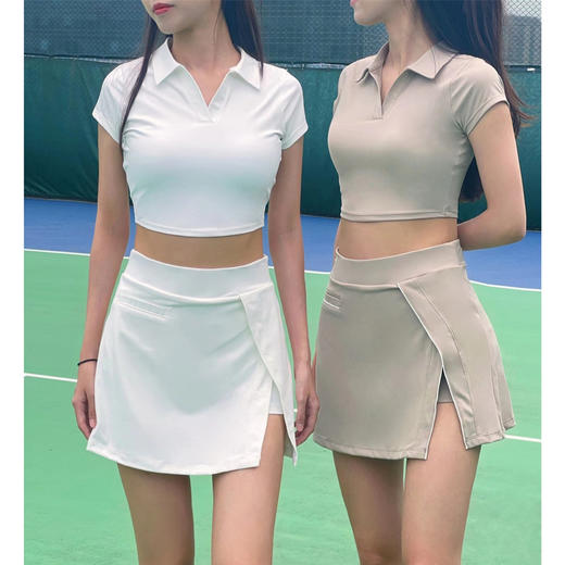 跃牌【欲动春风】系列裸感高腰紧身休闲上衣22226假两件防走光裙裤22436此款为欧码，建议拍小一码！ 商品图1