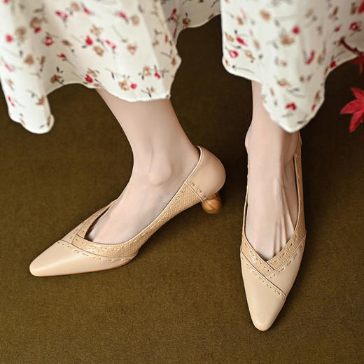优雅复古风，宫廷高跟单鞋HY-Y2560 商品图5