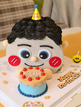 男生头像立体蛋糕（包含前面小蛋糕）