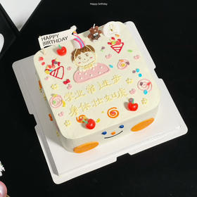 【1399】方形可爱笑脸手绘女孩