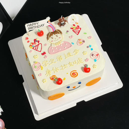 【1399】方形可爱笑脸手绘女孩 商品图0