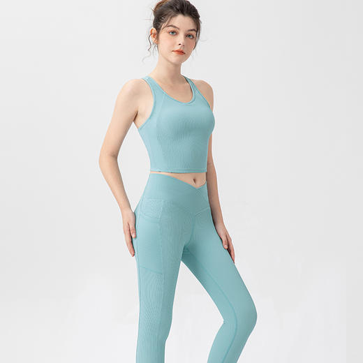 跃牌【欲动春风】系列新款坑条纹显瘦训练跑步运动吊带22740此款为欧码，建议拍小一码！ 商品图3