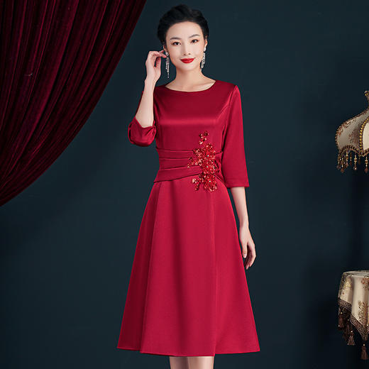 喜婆婆婚宴装晚礼服小个子高贵婚礼旗袍年轻洋气JY-ZS5248 商品图2