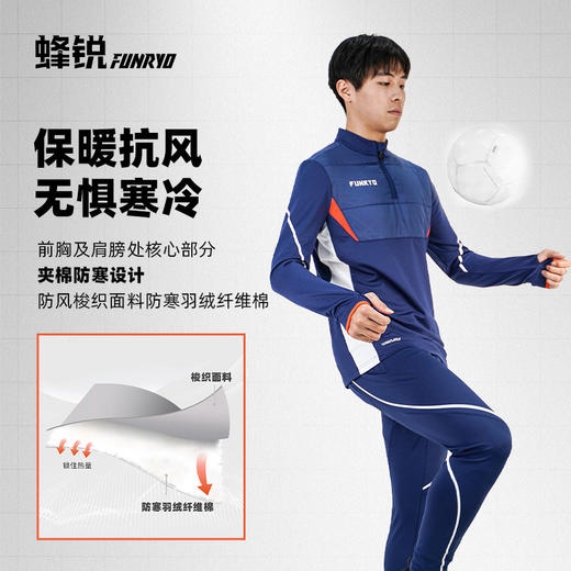 蜂锐FUNRY运动足球训练服鸟巢系列半拉链小川浩史联名设计国潮精品 商品图2