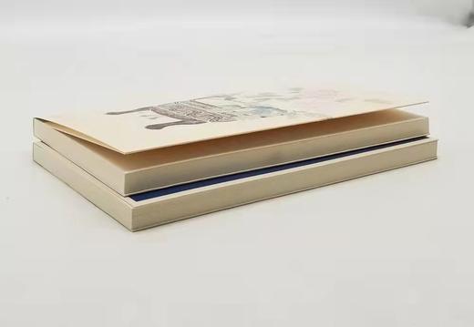 主题笔记本：《菩提叶 十八罗汉》《宿妆隐笑》，100g米色道林纸，21cm*13cm，合售40元。

装帧：锁线薄胶并用帆布包边，可大尺度近180度平摊，随心书写，随意勾画，每册内页160页，18幅图 商品图1