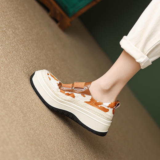 时尚百搭，真皮马毛厚底单鞋TYM-0920 商品图1