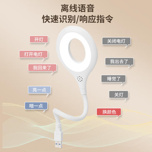 【应季好物】USB智能语音款小夜灯20颗灯珠可调亮度 2个 商品图1
