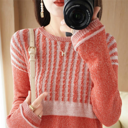 QHJY-JYA02335夏季新款彩色条纹全棉圆领针织衫 韩版女装半身竖条纹针织上 商品图0