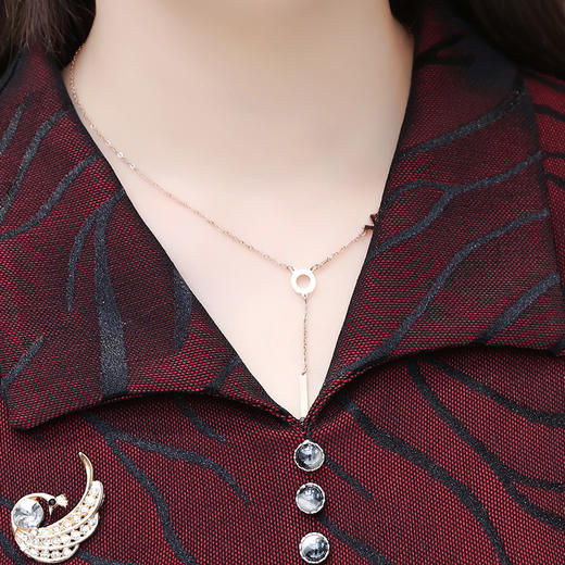 新款韩版修身气质优雅洋气妈妈裙MZ-AH22A1457 商品图3