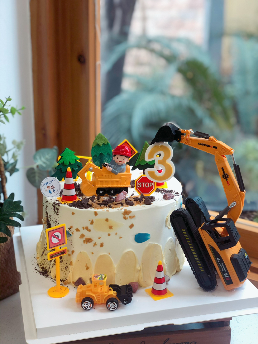 男孩挖挖机奶油蛋糕  下单前请仔细阅读商品详情