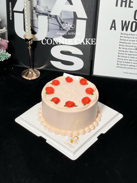 【1397】复古风粉色系裱花mom i love 商品图4