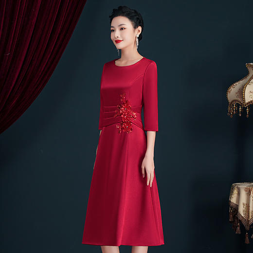 喜婆婆婚宴装晚礼服小个子高贵婚礼旗袍年轻洋气JY-ZS5248 商品图3