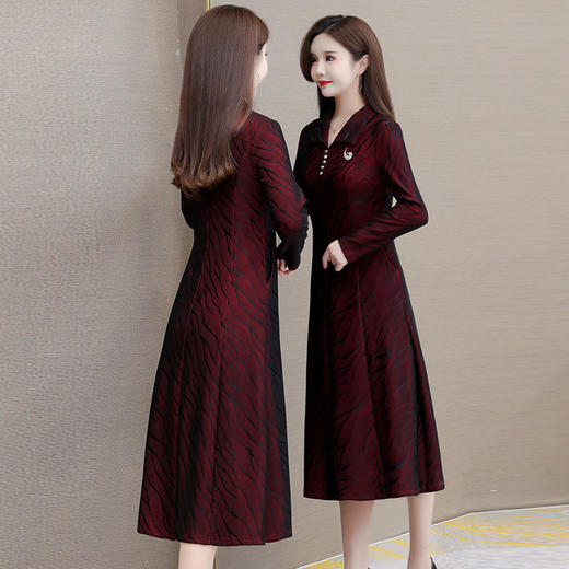 新款韩版修身气质优雅洋气妈妈裙MZ-AH22A1457 商品图1