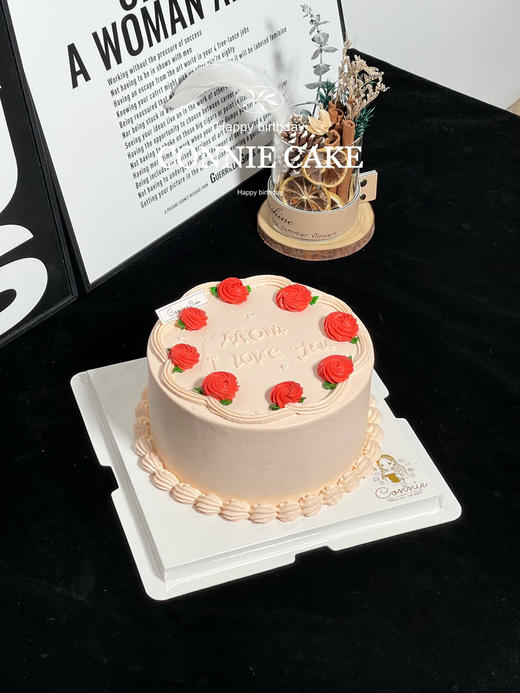 【1397】复古风粉色系裱花mom i love 商品图2