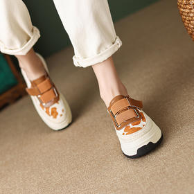 时尚百搭，真皮马毛厚底单鞋TYM-0920