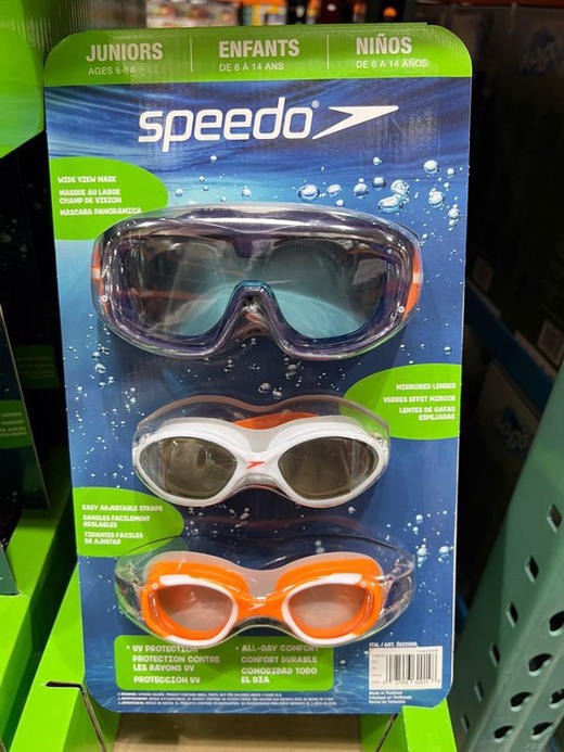 新款大童泳镜来了，赶紧下手了🏄‍♂Speedo6-14岁青少年款泳镜 美国✈直邮特价¥240元/3副装 商品图6