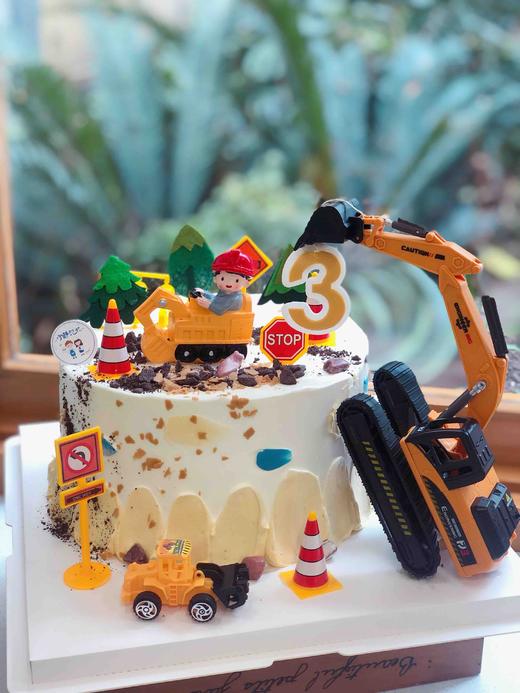 男孩挖挖机奶油蛋糕  下单前请仔细阅读商品详情 商品图1