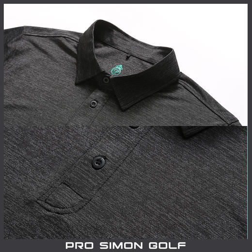 BMS-112A（PROSIMON高尔夫男款春夏短袖透气网眼麻灰色Polo衫） 商品图2