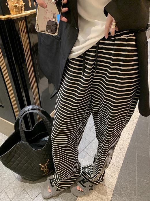 <曾小咸推荐>巨折清仓秒杀，稀有现货24小时发【仅限今日】高腰休闲裤女春夏新款韩版百搭条纹直筒垂感阔腿裤拖地长裤 商品图5