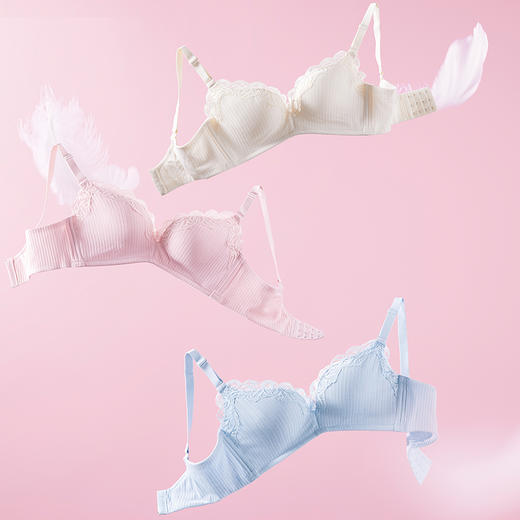 都市丽人自然舒适内衣AB中厚3/4杯蕾丝文胸三排树脂胶圈LB212A 商品图1