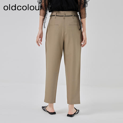 oldcolour春新款黑色高腰直筒显瘦九分西装休闲裤GO11073669 商品图4