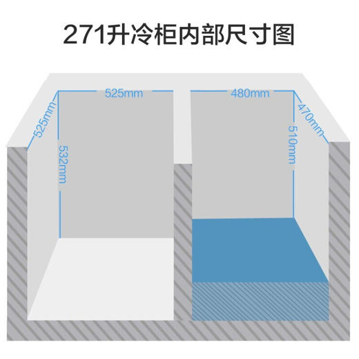 美的（Midea）271升 商用家用囤货冰柜 大容量冷藏冷冻双箱双温冷柜 可移动蝶形门卧式冰箱BCD-271VMQ 以旧换新 商品图6