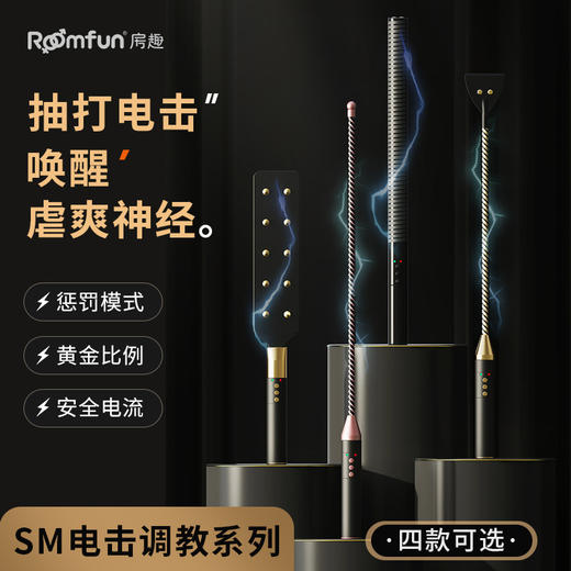 房趣roomfun 电击棒sm道具sm刑具皮鞭皮拍调教鞭子bdsm电击情趣用品 商品图0