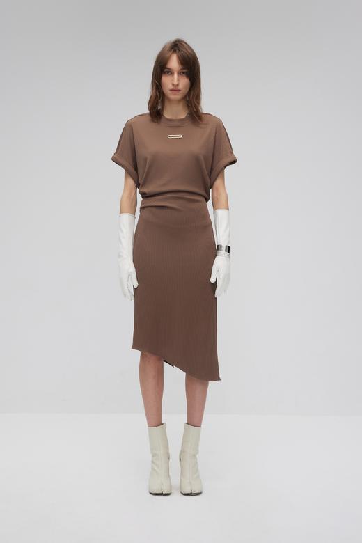 金属logo收腰连衣裙 商品图0