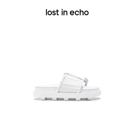 【下架】lost in echo 2023春夏新款鱼骨鞋面铆钉分趾拖鞋木底拖鞋 商品图1