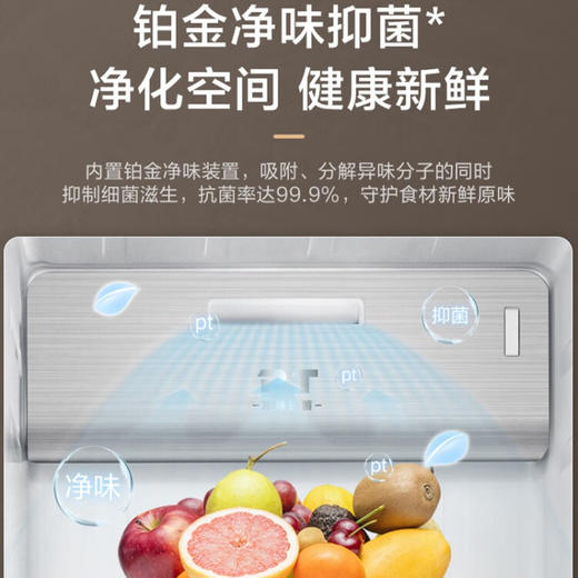 美的(Midea)649升家用冰箱 风冷 一级变频 电脑控温 母婴除菌 摩卡棕对开门 BCD-649WKGPZM(E) 商品图4