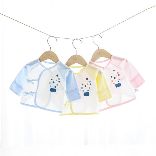 小汤元新生儿衣服夏季宝宝护手挖背无骨半背衣宝宝a类小上衣 商品图0